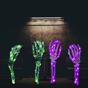 Хелоуински тричленен комплект декоративни черепи за подова украса, E40 база, IP66, 110000 lm, 220V, 10000 ч