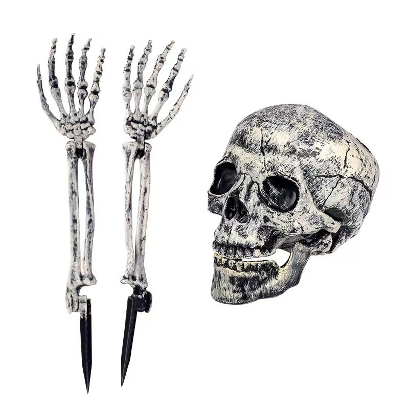 Halloween csontváz fej háromrészes dekoráció, E40 alap, IP66, 110000 lm, 220V, élettartam 10000 óra