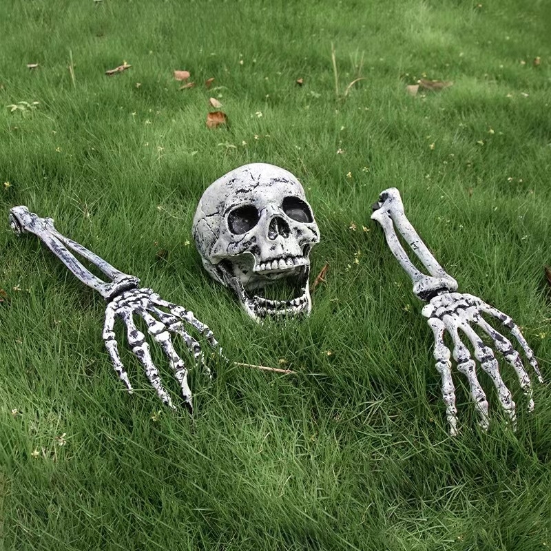 Halloween csontváz fej háromrészes dekoráció, E40 alap, IP66, 110000 lm, 220V, élettartam 10000 óra