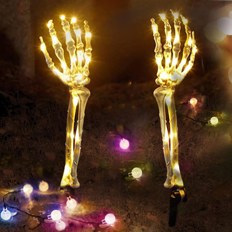 Halloween csontváz fej háromrészes dekoráció, E40 alap, IP66, 110000 lm, 220V, élettartam 10000 óra