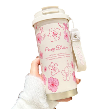 Θερμός από ανοξείδωτο χάλυβα με καλαμάκι, φορητός σχεδιασμός για τοποθέτηση σε αυτοκίνητο, εσωτερικός και εξωτερικός 304 χάλυβας, 6–12 ώρες διατήρηση θερμότητας