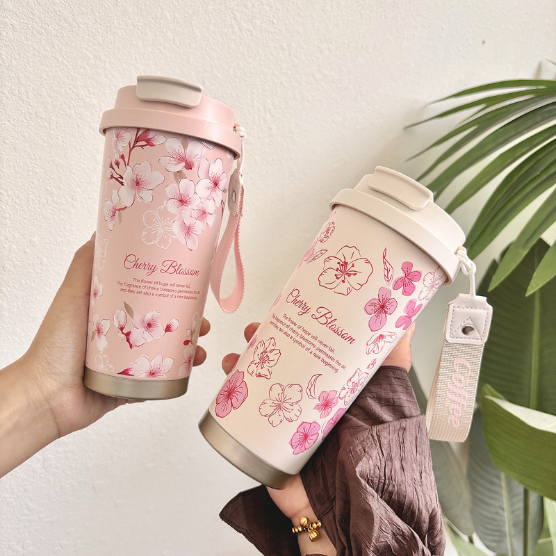 Szigetelt rozsdamentes acél termosz pohár szívószállal, autóba szerelhető, hordozható kialakítás, belső és külső 304 rozsdamentes acél, 6–12 óra szigetelés