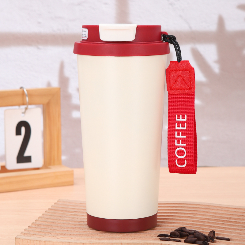 Szigetelt rozsdamentes acél termosz pohár szívószállal, autóba szerelhető, hordozható kialakítás, belső és külső 304 rozsdamentes acél, 6–12 óra szigetelés