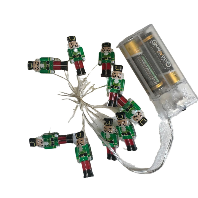 Коледни светлини на медна жица, 30 светодиода, IP44, захранване с батерия, 5000K, 50000 ч. живот