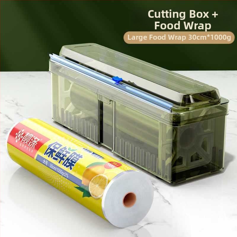 Plastinės plėvelės pjaustytuvas namų naudojimui, didelė ritė, virtuvė, maisto kokybės, atsparus aukštoms temperatūroms, PE medžiaga, 1 vnt