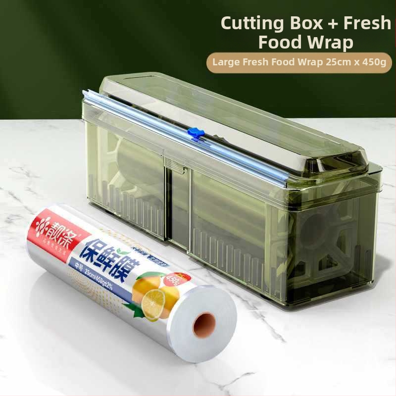 Plastinės plėvelės pjaustytuvas namų naudojimui, didelė ritė, virtuvė, maisto kokybės, atsparus aukštoms temperatūroms, PE medžiaga, 1 vnt