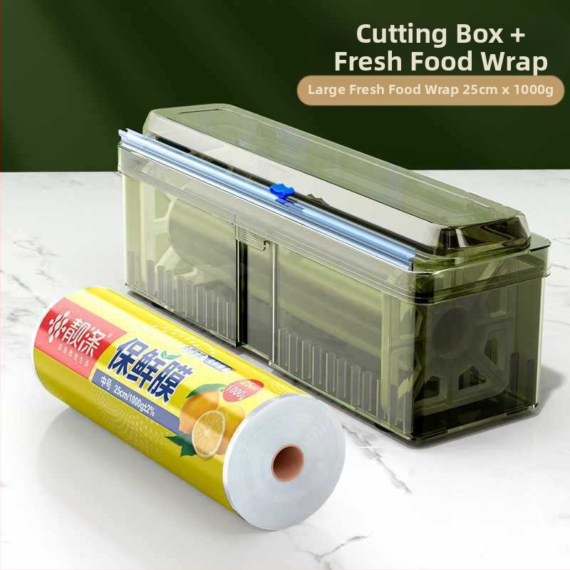 Plastinės plėvelės pjaustytuvas namų naudojimui, didelė ritė, virtuvė, maisto kokybės, atsparus aukštoms temperatūroms, PE medžiaga, 1 vnt