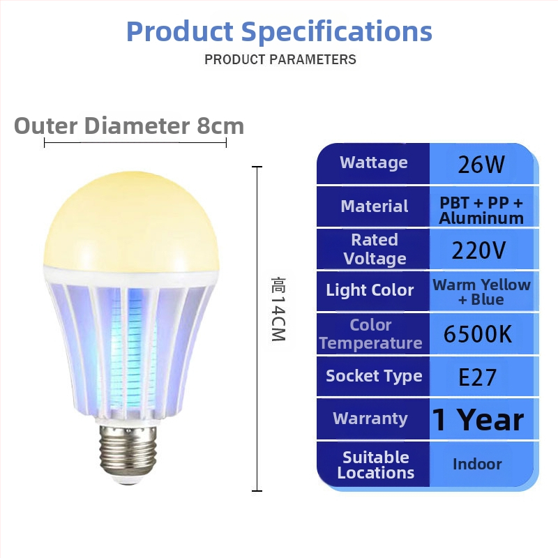 LED λαμπτήρας εξολόθρευσης κουνουπιών για φάρμες κοτοπουλών – LED πηγή φωτός, κάλυψη 41-60㎡, μέθοδος εξολόθρευσης: ακτινοβολία φωτός + ηλεκτρικό σοκ, ABS περίβλημα, πλέγμα νικελίου-ψευδάργυρου-σιδήρου