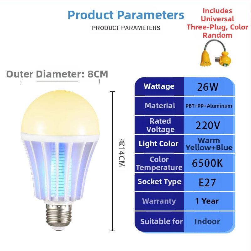 LED λαμπτήρας εξολόθρευσης κουνουπιών για φάρμες κοτοπουλών – LED πηγή φωτός, κάλυψη 41-60㎡, μέθοδος εξολόθρευσης: ακτινοβολία φωτός + ηλεκτρικό σοκ, ABS περίβλημα, πλέγμα νικελίου-ψευδάργυρου-σιδήρου