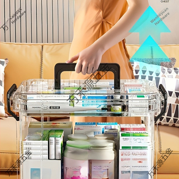 Κιβώτιο φαρμάκων οικιακής χρήσης, μεγάλη χωρητικότητα με διαχωρισμένες θήκες; πλαστικό, φορητό, μοντέλο 8099, δυνατότητα εκτύπωσης λογότυπου, 2 θήκες