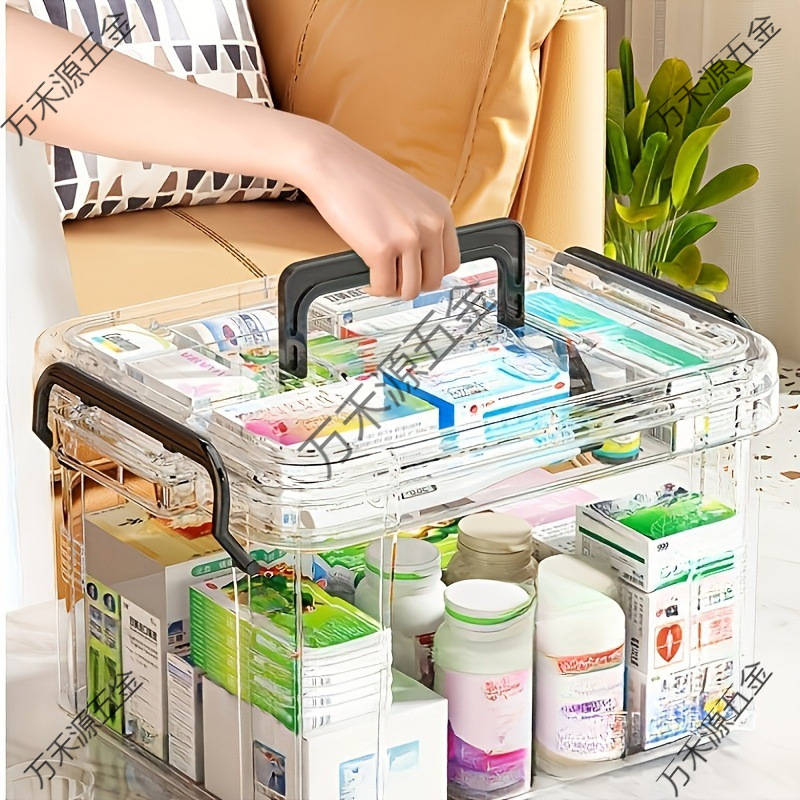 Κιβώτιο φαρμάκων οικιακής χρήσης, μεγάλη χωρητικότητα με διαχωρισμένες θήκες; πλαστικό, φορητό, μοντέλο 8099, δυνατότητα εκτύπωσης λογότυπου, 2 θήκες