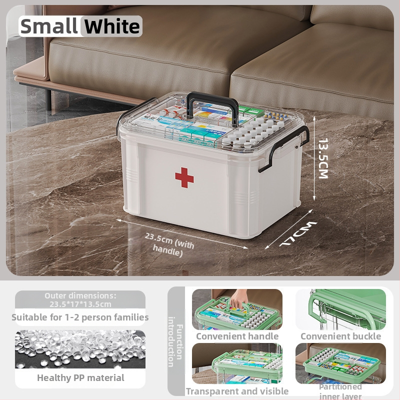 Κιβώτιο φαρμάκων οικιακής χρήσης, μεγάλη χωρητικότητα με διαχωρισμένες θήκες; πλαστικό, φορητό, μοντέλο 8099, δυνατότητα εκτύπωσης λογότυπου, 2 θήκες