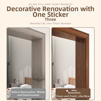 PVC αυτοκόλλητο τοίχου για πλαίσιο πόρτας – αυτοκόλλητο, αδιάβροχο διακοσμητικό περίγραμμα, 1 τεμάχιο, σαλόνι, απλός και μοντέρνος στυλ