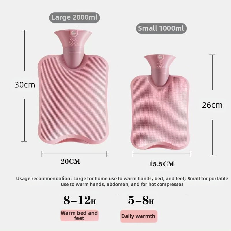 Гореща водна бутилка с PVC висока плътност, нагряване чрез напълване с вода, мултифункционална за ръце и корем, топло/студено използване, модерен стил