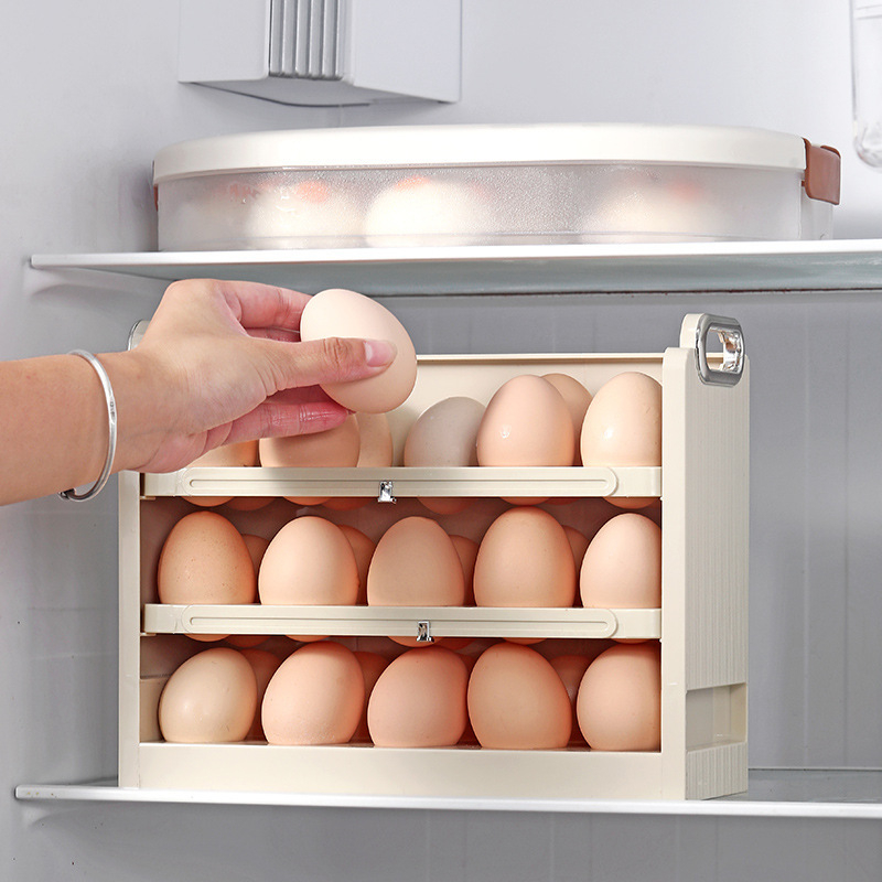Kiaušinių laikiklis šaldytuvo durelėms – nešiojamas sandėliavimas, PET+PP, šiuolaikinis minimalistinis stilius