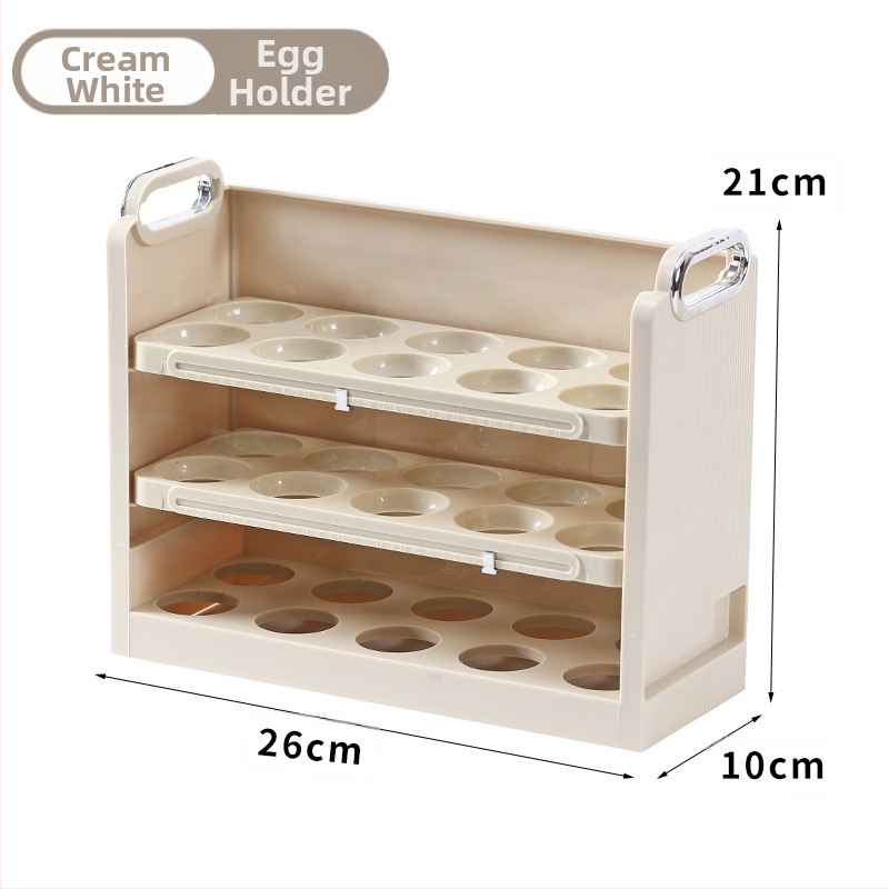 Kiaušinių laikiklis šaldytuvo durelėms – nešiojamas sandėliavimas, PET+PP, šiuolaikinis minimalistinis stilius