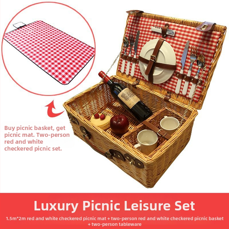 Välise piknikukorvi rotangist ja bambusest konstruktsioon, kaasaskantav hoiukorv