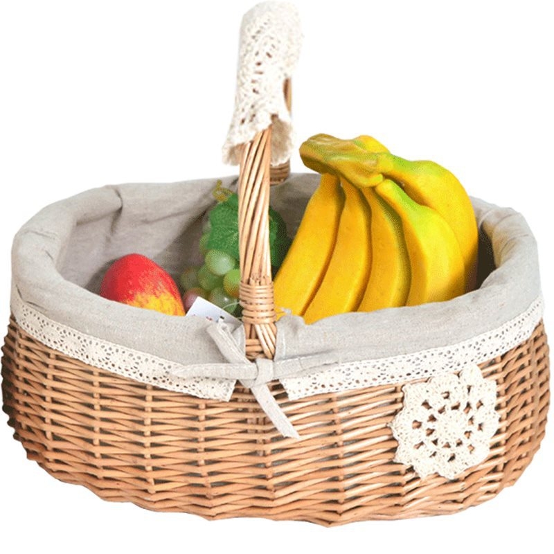 Välise piknikukorvi rotangist ja bambusest konstruktsioon, kaasaskantav hoiukorv