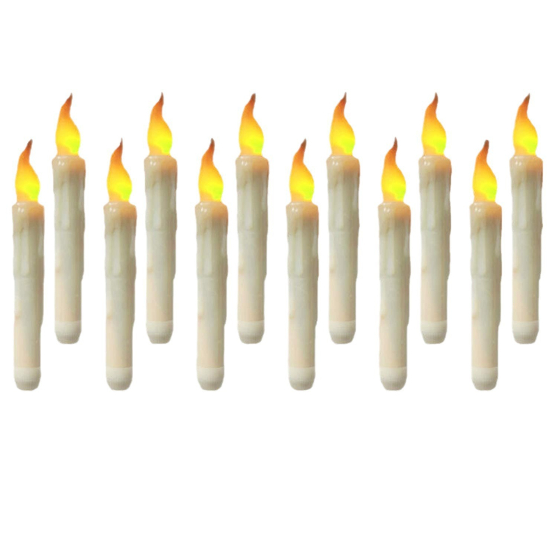 Alanga LED žvakė – cilindrinė, iš plastiko, nuotolinio valdymo, dekoravimui Halovyno bei gimtadienio šventėms