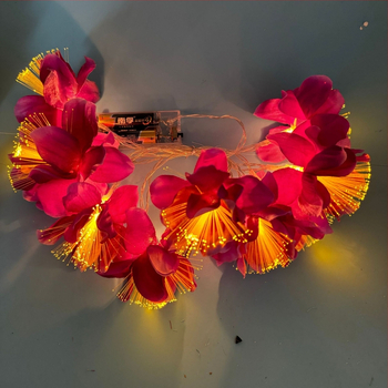 Φωτεινή γιρλάντα LED με λουλούδια, σχήμα λουλουδιού, IP44, 10 LED, τροφοδοσία με μπαταρία
