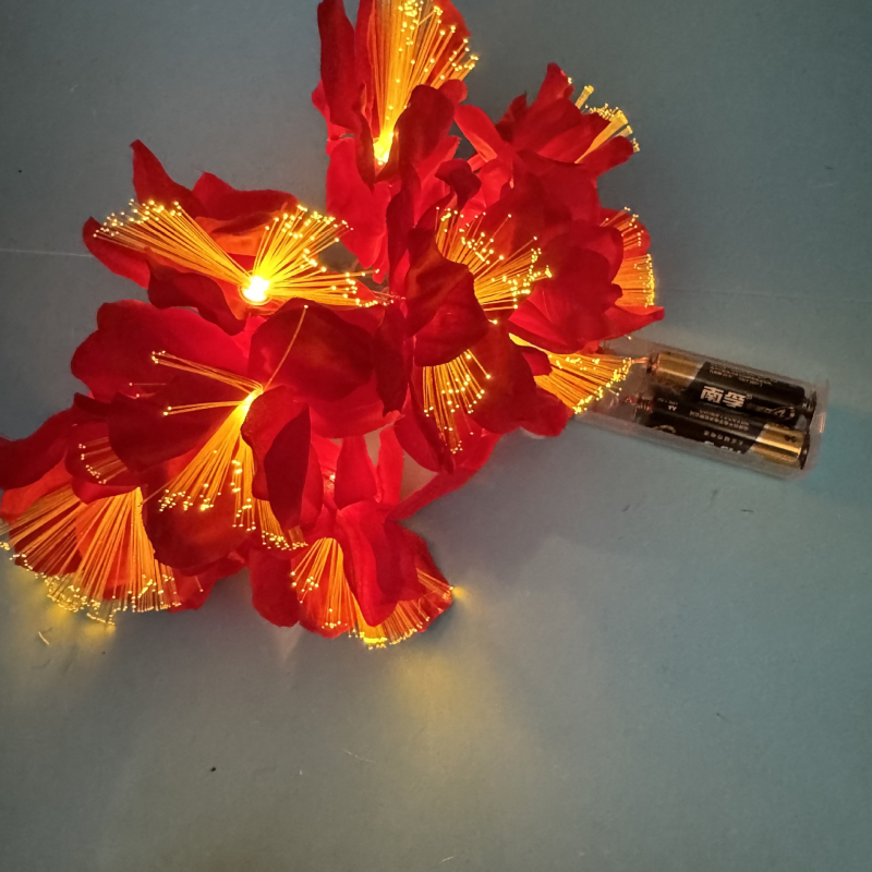 Virág alakú LED fényfüzér, IP44 védelem, 10 LED, akkumulátorral működik