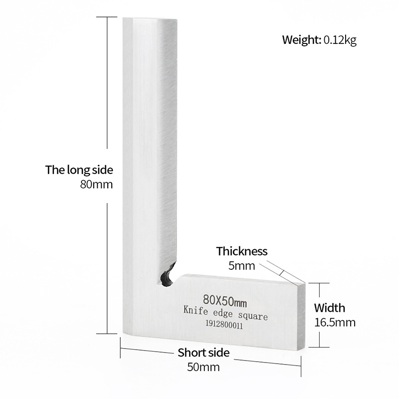 Τετράγωνος γωνιακός χάρακας με κοπτικό άκρο από ανθρακούχο ατσάλι, 75–600 mm, 90° διαβάθμιση