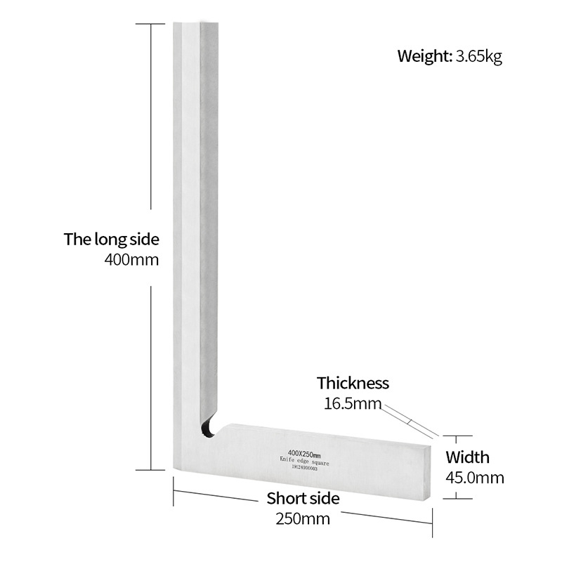 Τετράγωνος γωνιακός χάρακας με κοπτικό άκρο από ανθρακούχο ατσάλι, 75–600 mm, 90° διαβάθμιση