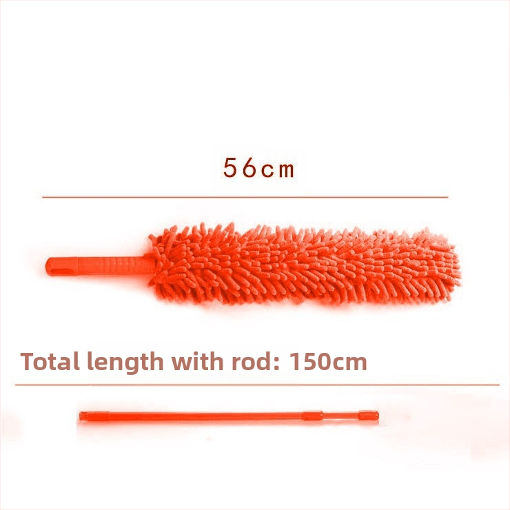 Dust Duster iš chenille, lankstus, teleskopinis, plokščia galva