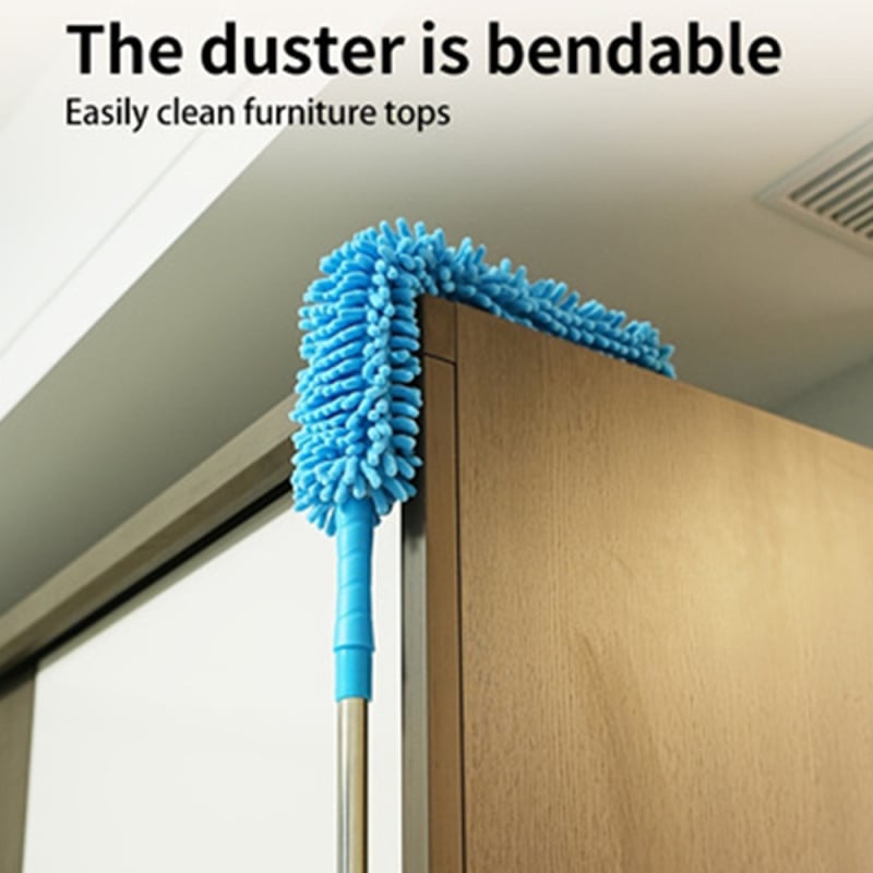 Dust Duster no chenille, elastīgs, teleskopisks, plakana galva