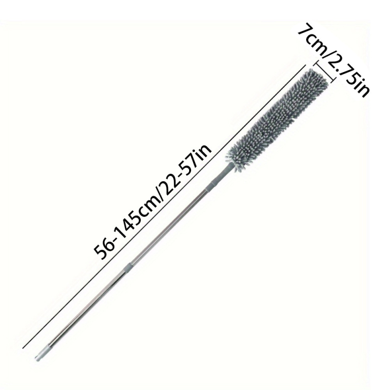 Dust Duster iš chenille, lankstus, teleskopinis, plokščia galva