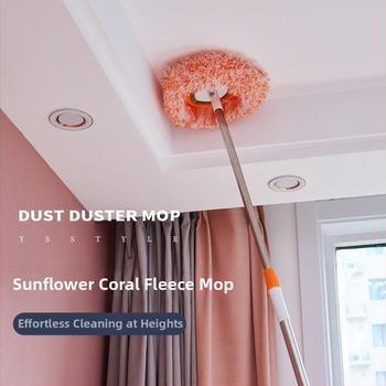 Chenille medžiagos apvalios galvos dulkių šepetys — daugiafunkcinis valymo įrankis grindims, sienoms ir luboms
