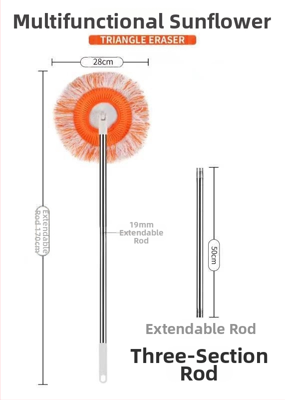Chenille medžiagos apvalios galvos dulkių šepetys — daugiafunkcinis valymo įrankis grindims, sienoms ir luboms