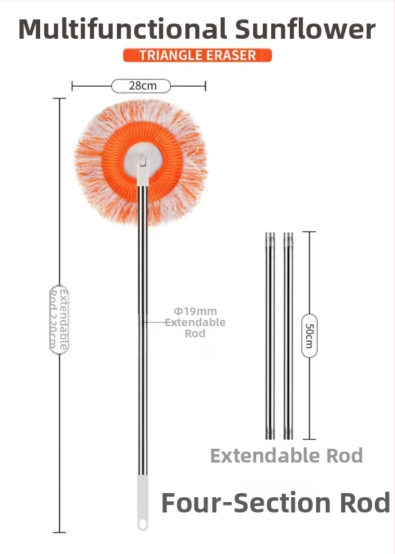 Chenille medžiagos apvalios galvos dulkių šepetys — daugiafunkcinis valymo įrankis grindims, sienoms ir luboms