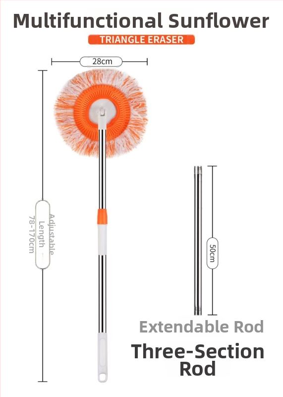 Chenille medžiagos apvalios galvos dulkių šepetys — daugiafunkcinis valymo įrankis grindims, sienoms ir luboms