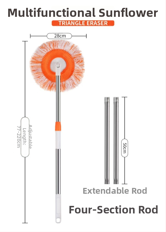 Chenille medžiagos apvalios galvos dulkių šepetys — daugiafunkcinis valymo įrankis grindims, sienoms ir luboms