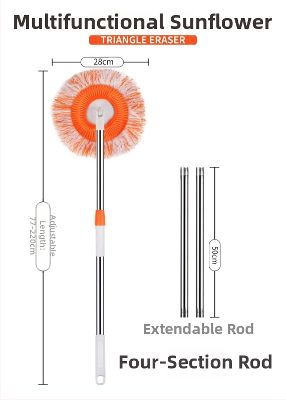 Chenille medžiagos apvalios galvos dulkių šepetys — daugiafunkcinis valymo įrankis grindims, sienoms ir luboms