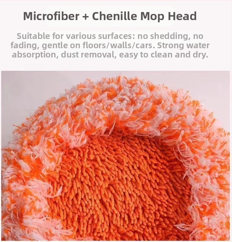 Chenille medžiagos apvalios galvos dulkių šepetys — daugiafunkcinis valymo įrankis grindims, sienoms ir luboms