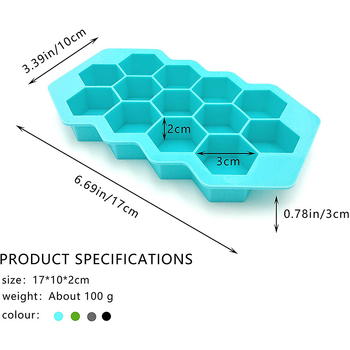Si Fang Xing Szilikon Jégkészlet – FDA‑minősítés, 37‑cellás méhsejt szerkezetű jégkészlet, gyors fagyás és könnyű kioldás