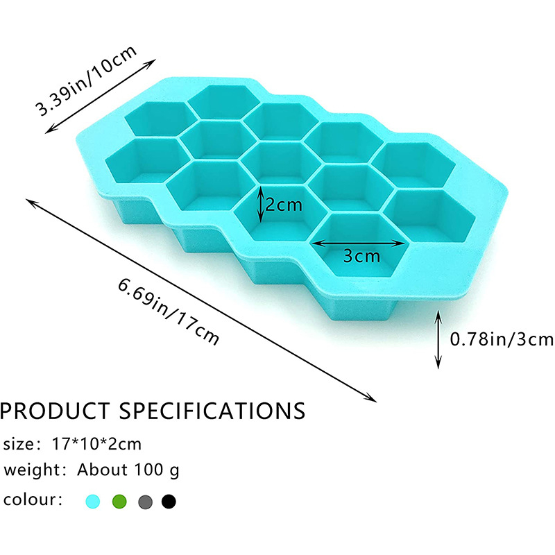 Si Fang Xing Szilikon Jégkészlet – FDA‑minősítés, 37‑cellás méhsejt szerkezetű jégkészlet, gyors fagyás és könnyű kioldás