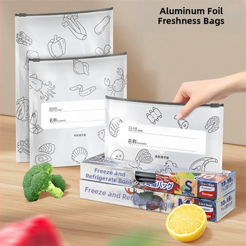 Aliuminio folijos laikymo maišelis namų virtuvei – self-sealing, atsparus temperatūroms nuo -60°C iki 100°C, sterilizacija ir antibakterinis