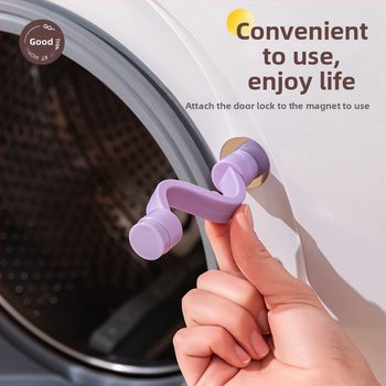 Skalbimo mašinos durų užraktas su magnetine fiksacija, ventiliacija prieš pelėsius ir kvapus – be montavimo, plastikinė medžiaga (80% naujo plastiko)