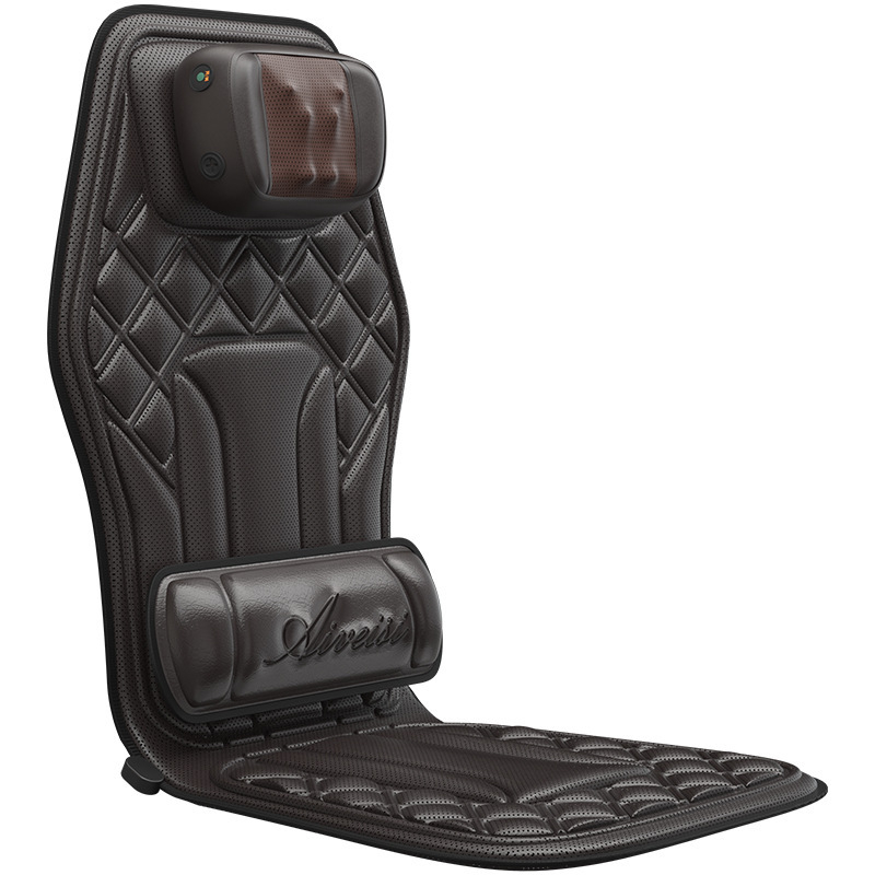 Automobilio ir namų kaklo ir nugaros masažo kilimėlis – minkymas, šildymas ir vibracija, 6+ masažo galvutės, 3 lygio režimas, laidinis rankinis valdymas