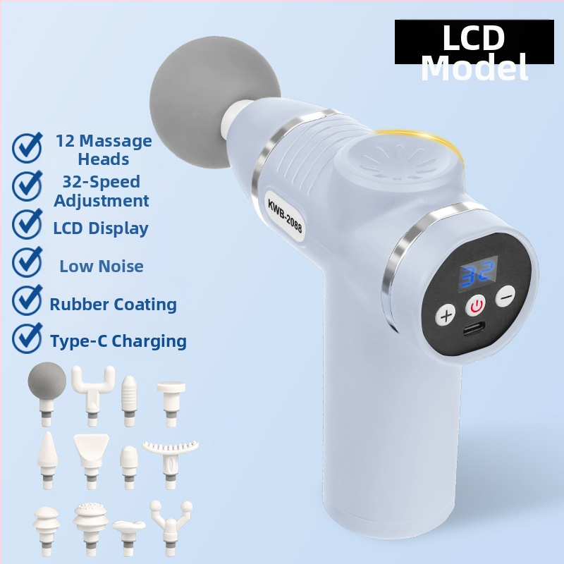 12 galvu masažo įrenginys su LCD, 32 greičiai, įkraunama baterija 800-1000 mAh, tylus