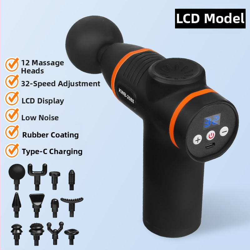 12 galvu masažo įrenginys su LCD, 32 greičiai, įkraunama baterija 800-1000 mAh, tylus