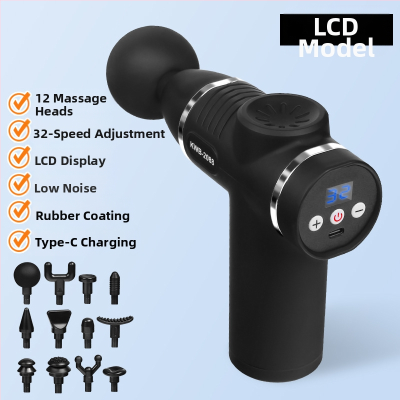 12 galvu masažo įrenginys su LCD, 32 greičiai, įkraunama baterija 800-1000 mAh, tylus