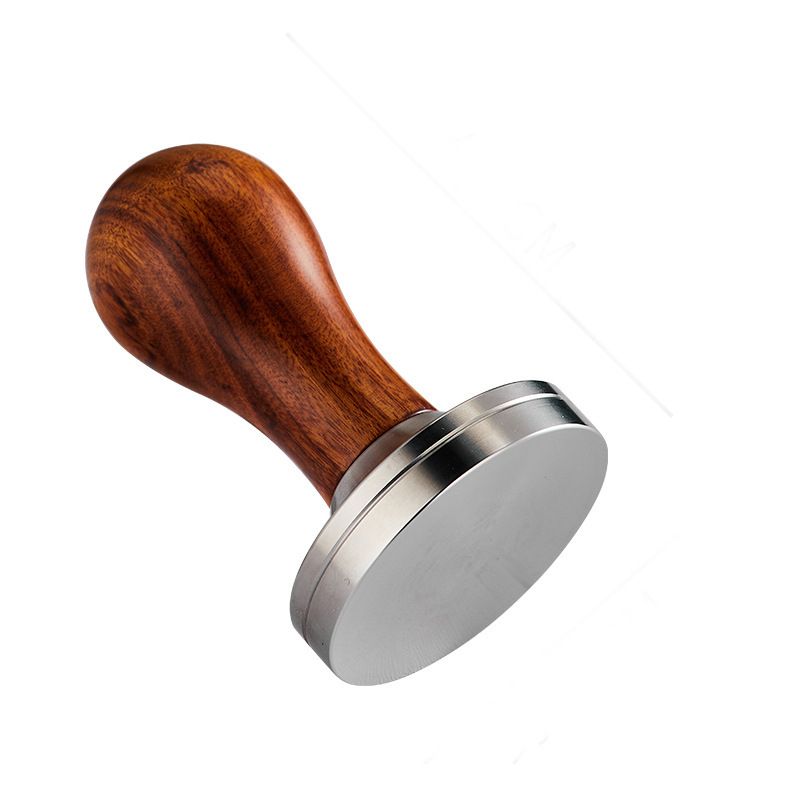 Kavos tamperis iš nerūdijančio plieno su plokščiu dugnu ir srieginiu užpildymu, 300 g, modernus minimalistinis stilius, dėžutės pakuotė