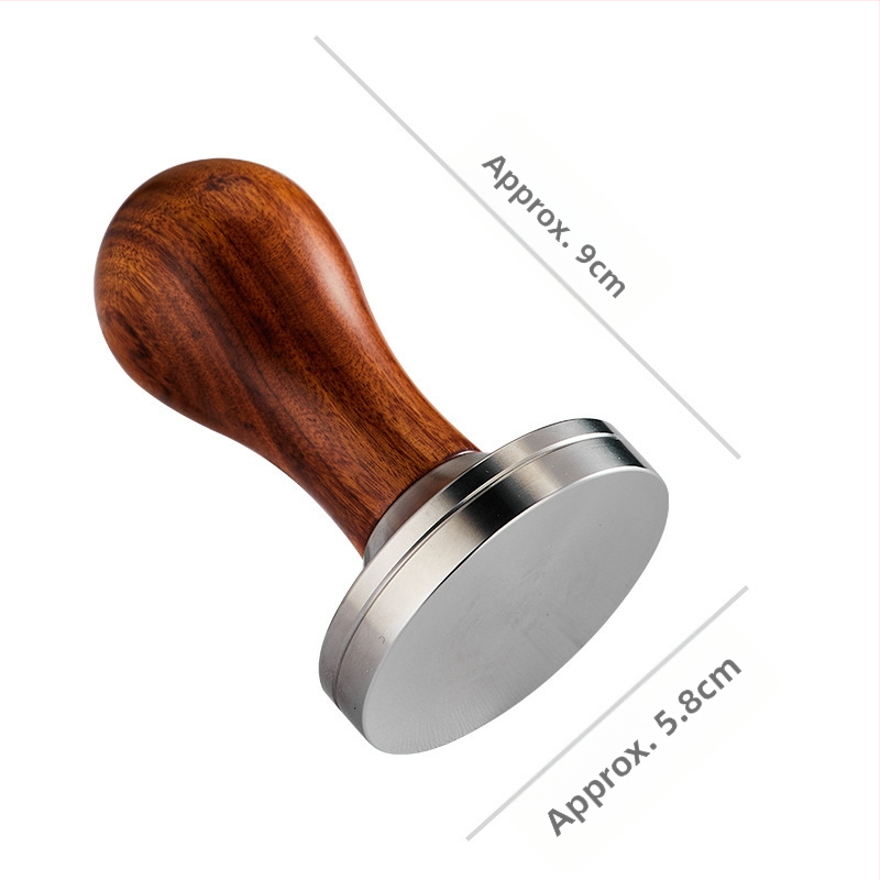 Kavos tamperis iš nerūdijančio plieno su plokščiu dugnu ir srieginiu užpildymu, 300 g, modernus minimalistinis stilius, dėžutės pakuotė