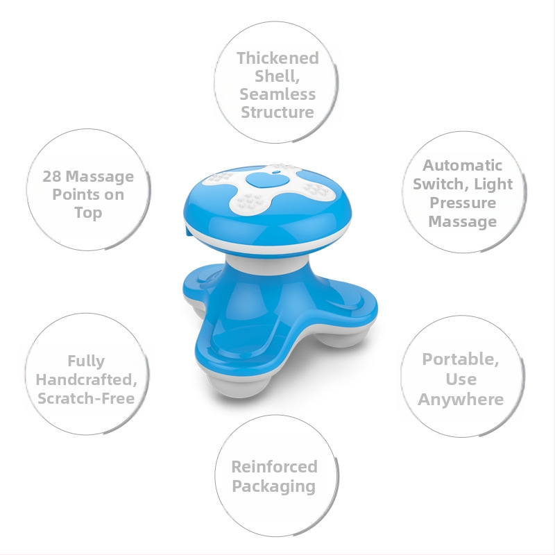 XF-6901 Мини USB масажор – 3 точки на контакт, вибрационен масаж, трикрак триъгълен дизайн, подходящ за шия, гръб, талия, ханш, крака и стъпала