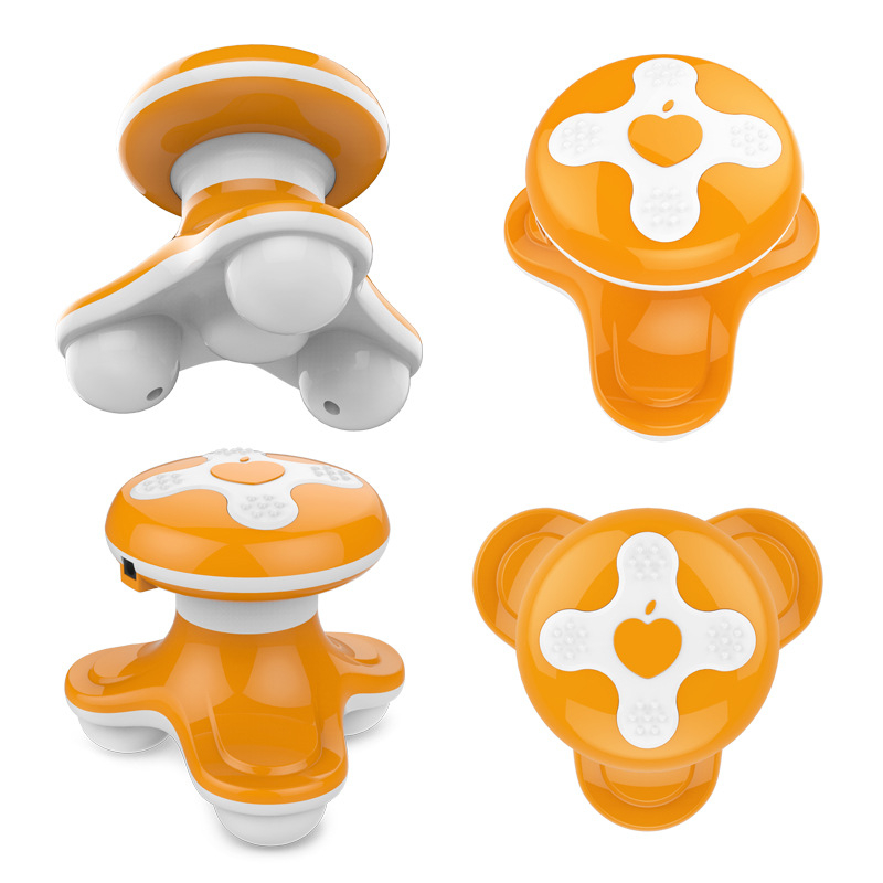XF-6901 Mini USB masažuoklis – vibracinis masažas, 3 kontaktiniai taškai, trijų kojų trikampio dizainas, tinka kaklui, nugarai, juosmeniui, klubams, kojoms ir pėdoms