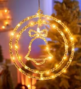 LED λάμπα με δερμάτινο καλώδιο, διπλό δαχτυλίδι, περιστρεφόμενη, IP43 αδιάβροχη, 220V, χειροκίνητος έλεγχος